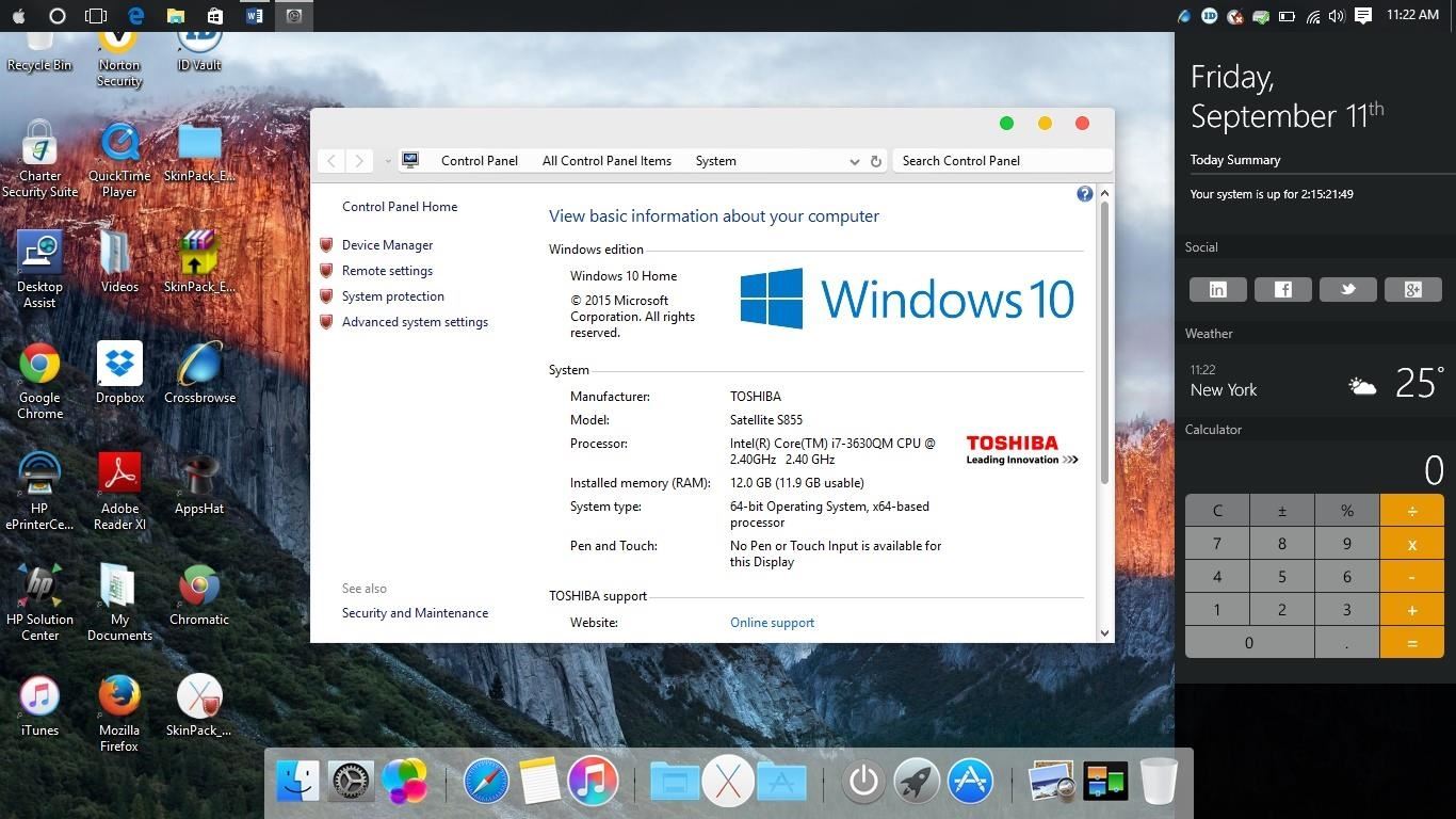mac os toolbar for windows 10